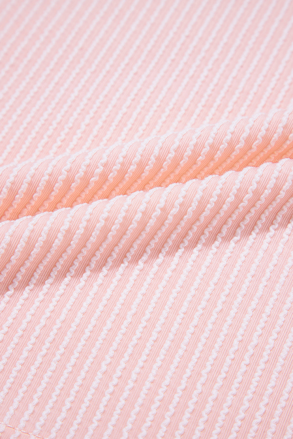 Pink Corded Colorblock Pocket Crew Neck T Shirt