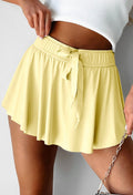 *preorder* Yellow Cream elastic waistband skirt