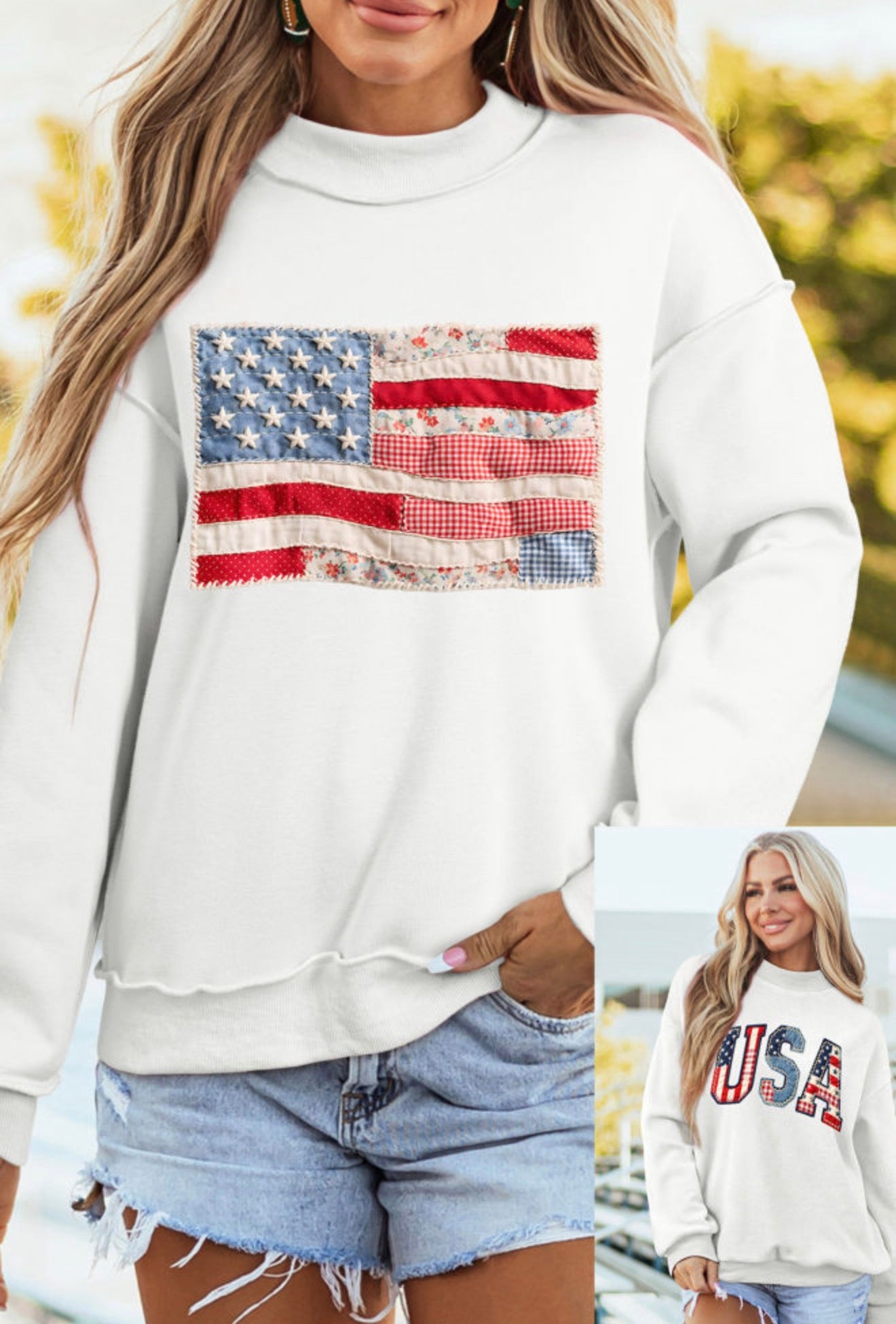 *Preorder* USA Reversible Mock Neck