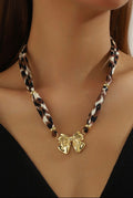 Gold Bowknot Pendant Scarf Necklace
