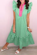 PreOrder** Green Checkered Summer Dress