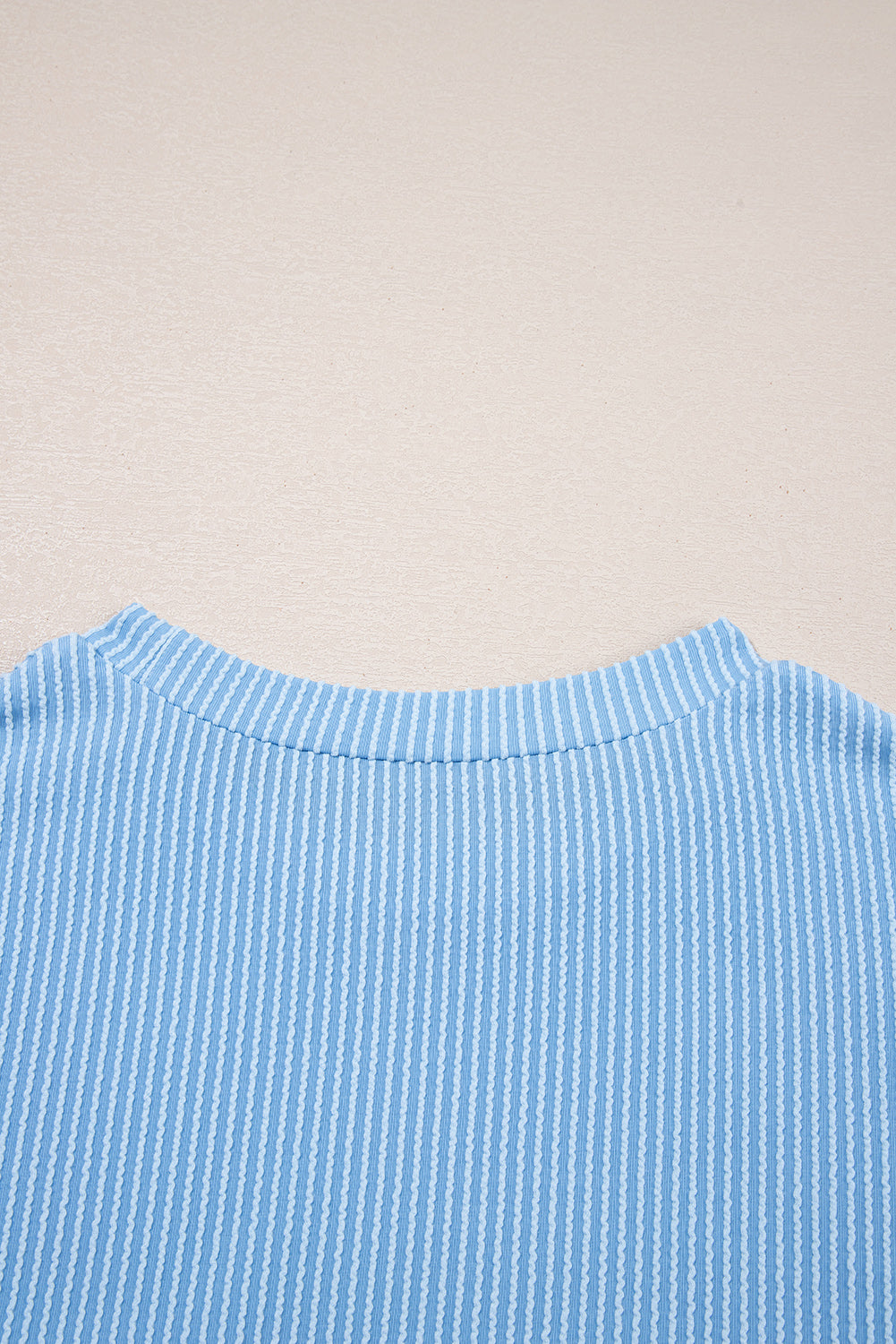 Pink Corded Colorblock Pocket Crew Neck T Shirt
